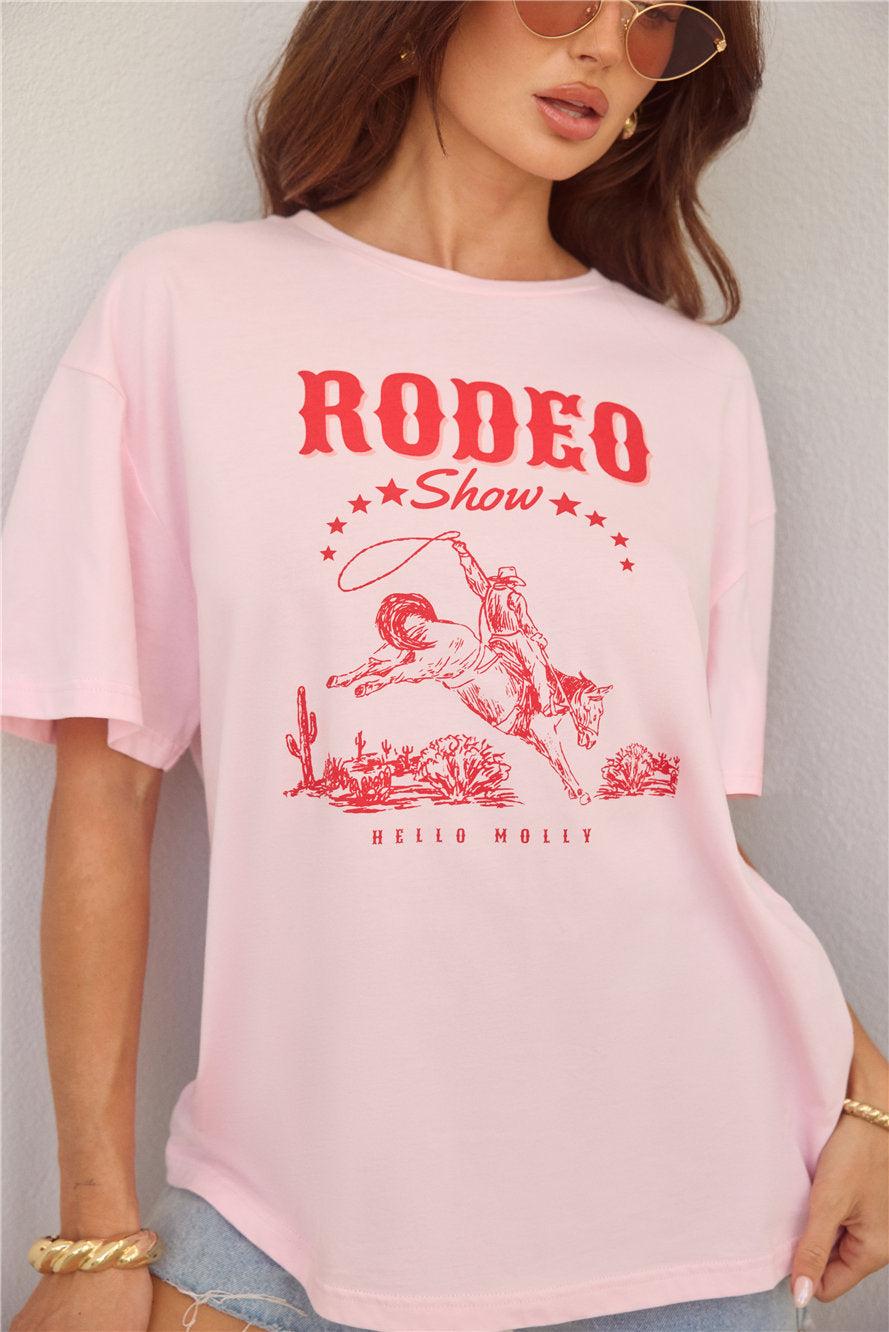 BASE Rodeo Show Oversized T-Shirt Pink Product Image