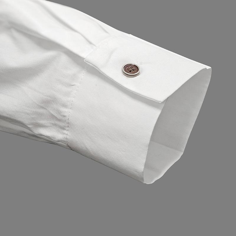 Long Sleeves Asymmetric Buttoned Split-Front Blouses&Shirts Tops Product Image