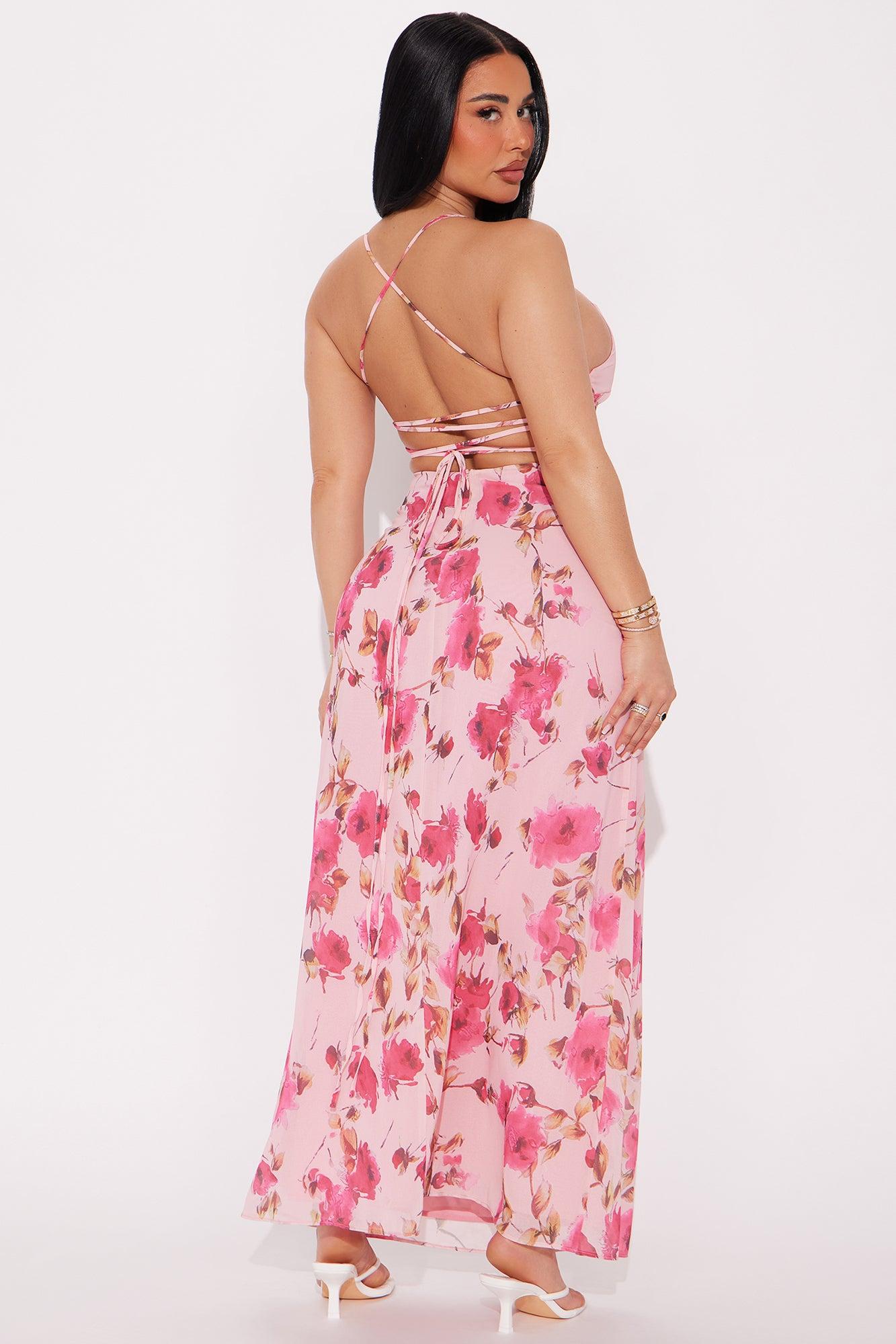 Garden Dream Floral Maxi Dress - Pink/combo Product Image