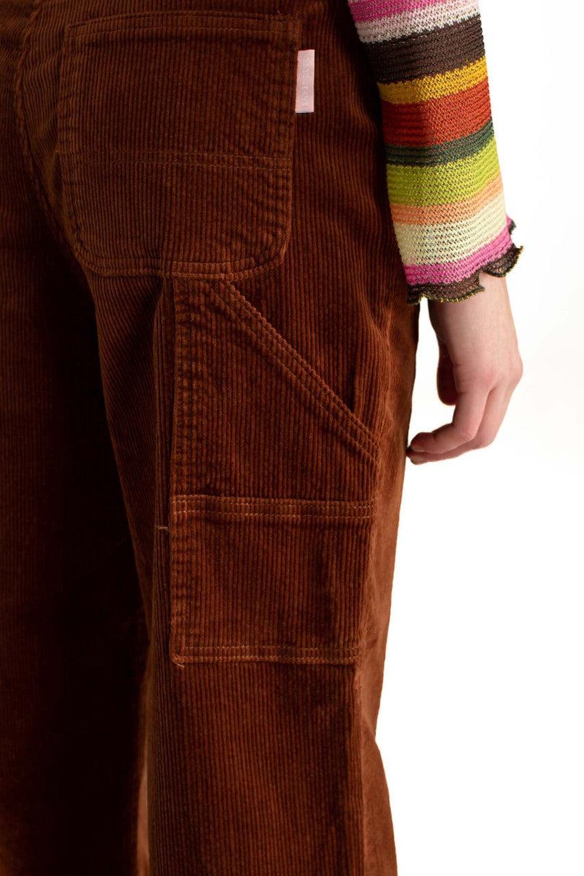 Brown Stretch Corduroy Carpenter Jeans Product Image