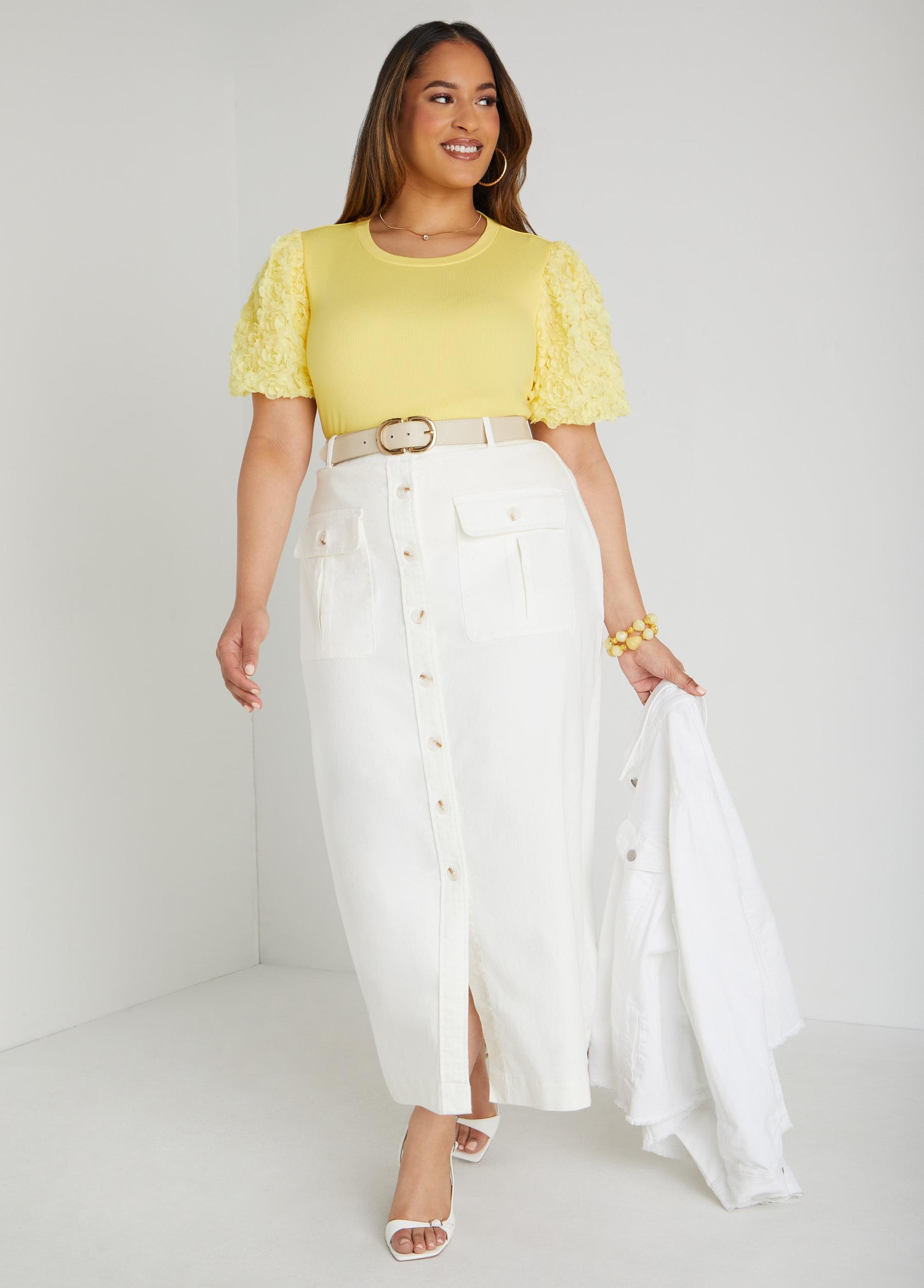 Denim Cargo Maxi Skirt Product Image