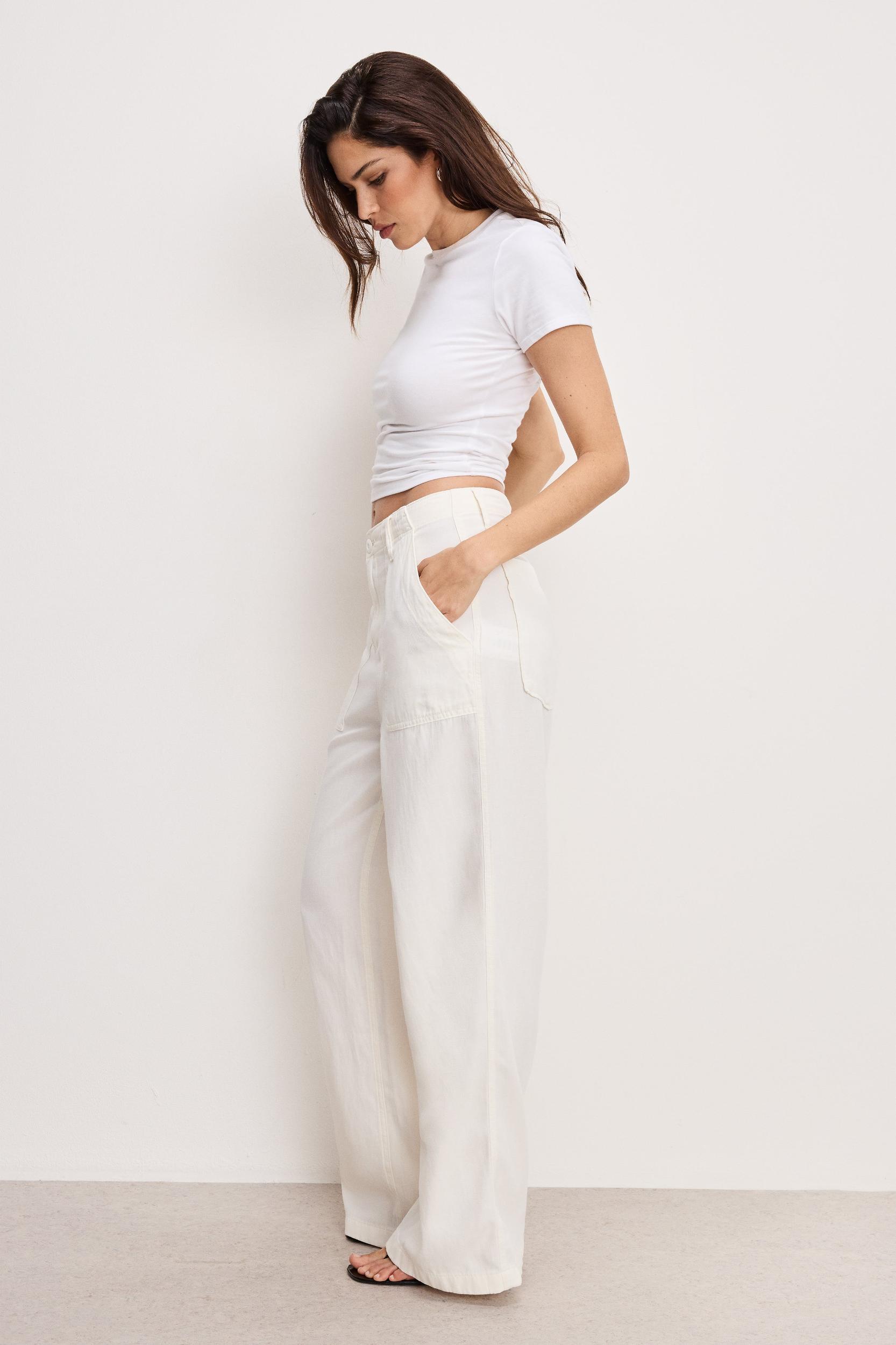 LITE LINEN PANTS | CLOUD WHITE Product Image