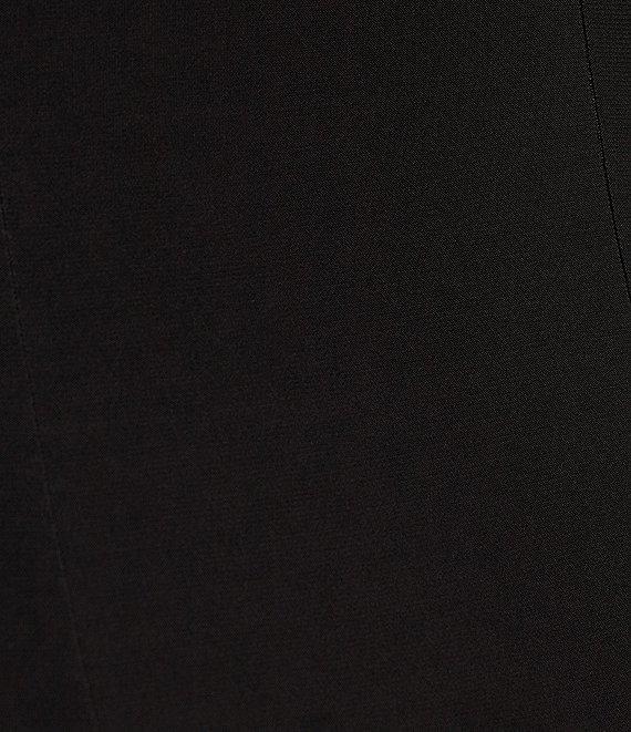 Alex Evenings Petite Size Embellished Boat Neck 3/4 Sleeve Ruched Side Slit Dress Product Image