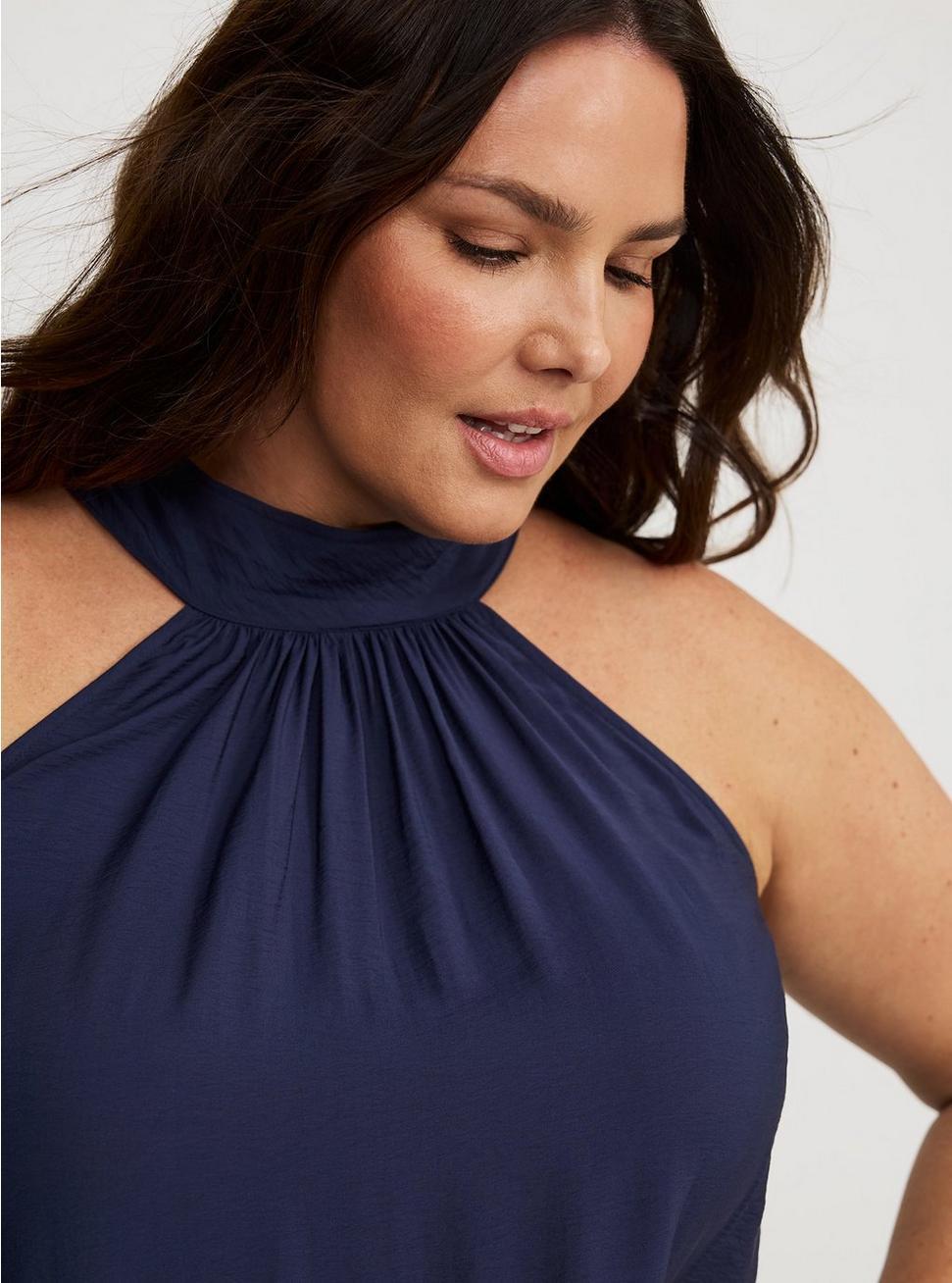 Midi High-Neck Tie-Back Dress Product Image