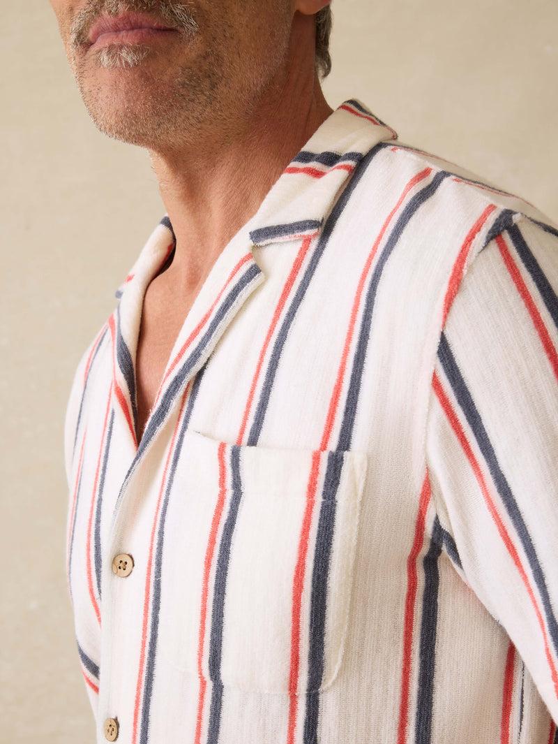 Short-Sleeve Cabana Towel Terry Shirt - Beach Club Stripe Product Image