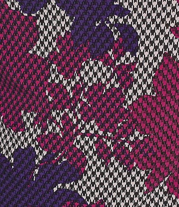 Kasper Plus Size Printed ITY Cowl Neck Cap Sleeves Blouse Product Image