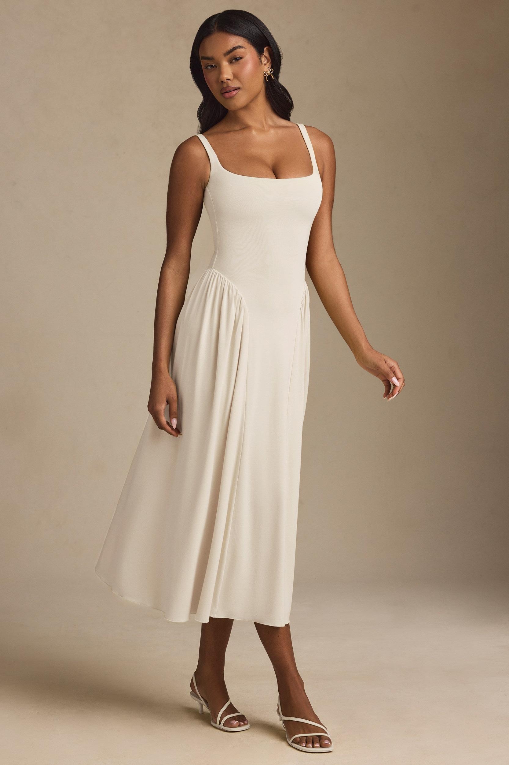 Modal A-Line Midaxi Dress in Ivory Product Image