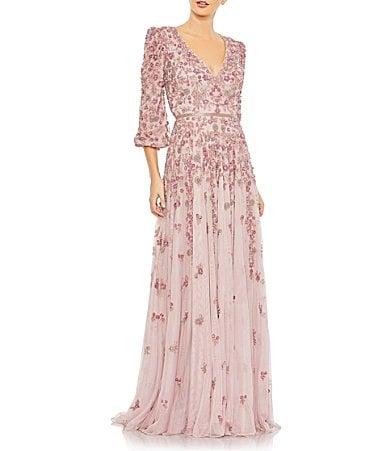 Womens Beaded Floor-Length Gown Product Image