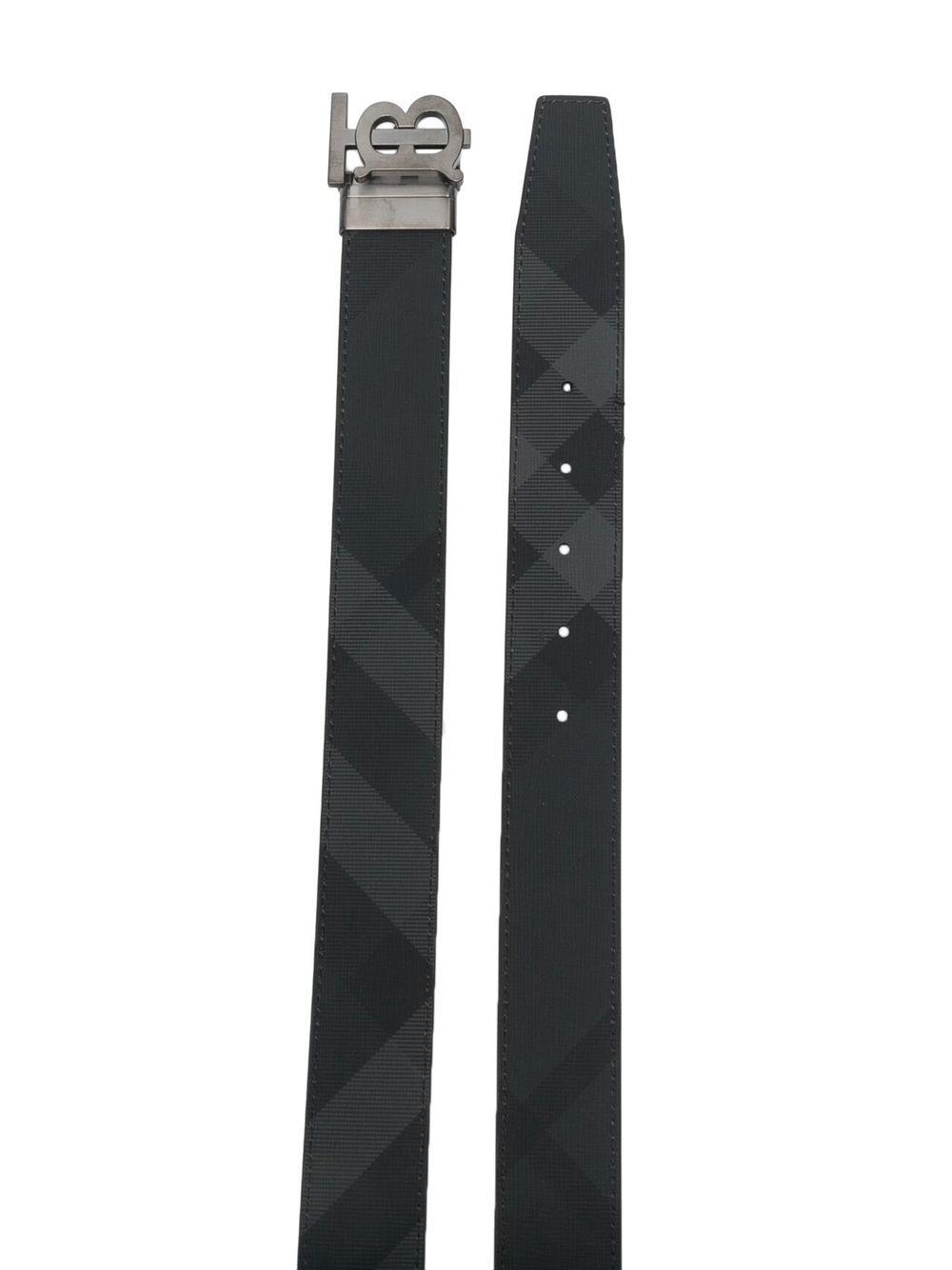 monogram buckle reversible leather belt  Product Image