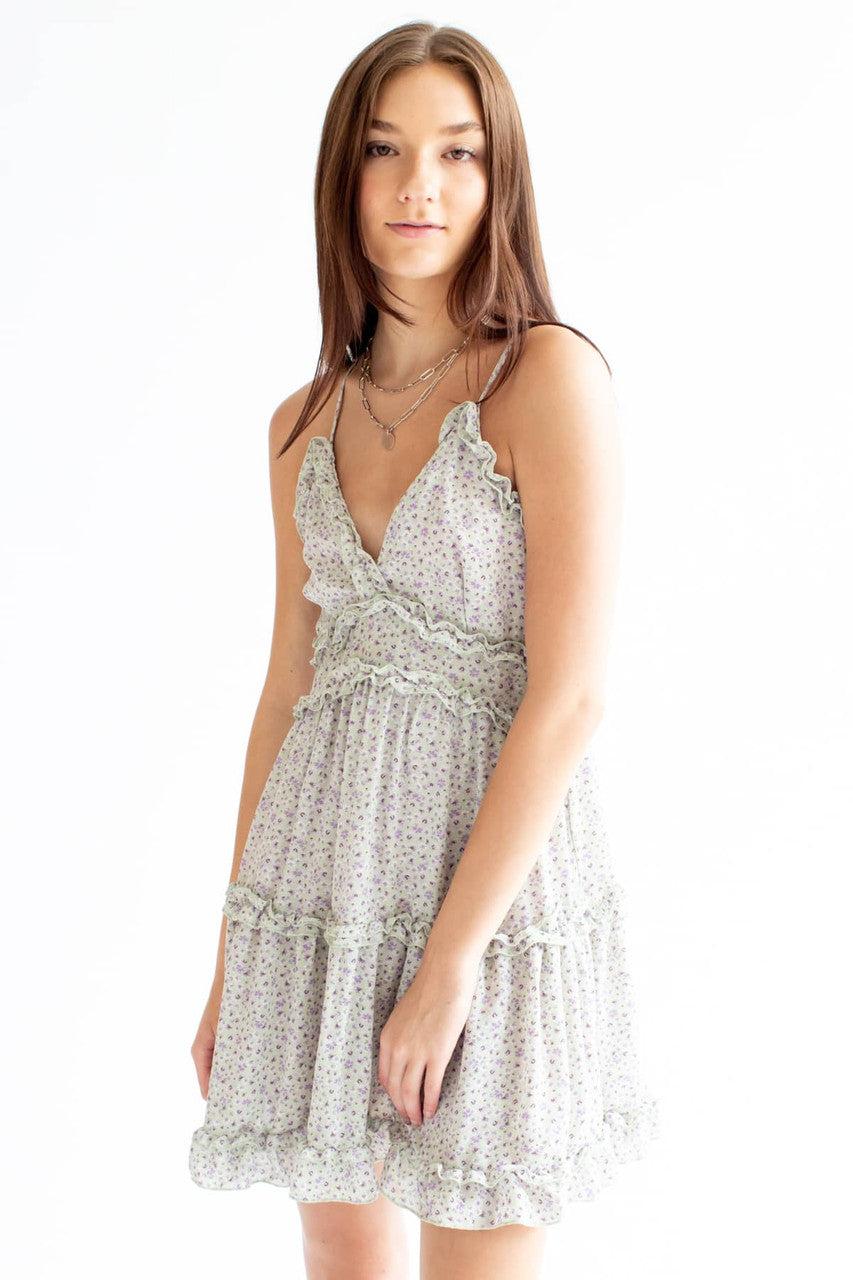 Sage Floral Ruffle Sundress Product Image