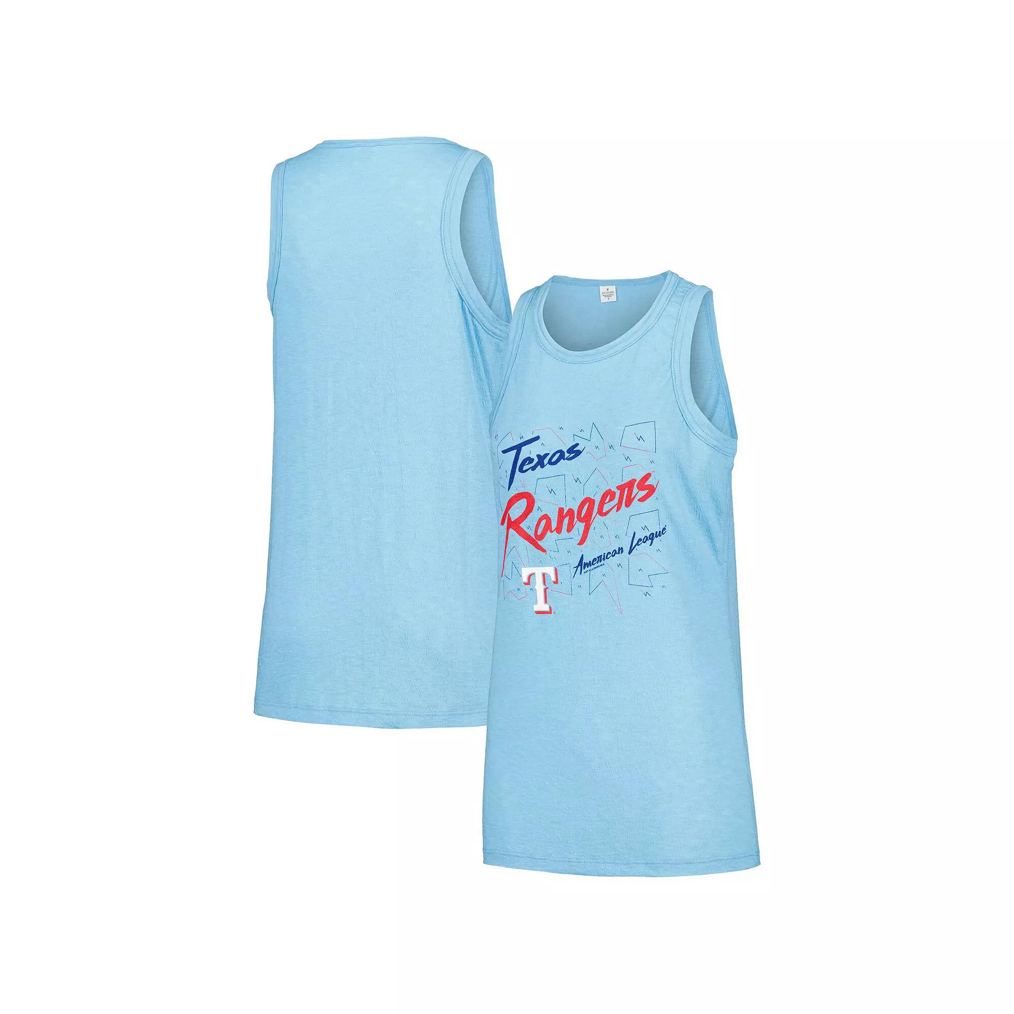 Women's Soft as a Grape Light Blue Texas Rangers Gauze High Neck Tank Top, Size: Large Product Image