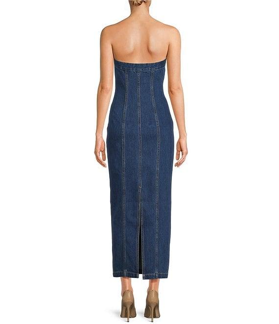 RONNY KOBO Leopol Crepe Asymmetrical Halter Neck Strapless Sheath Dress Product Image