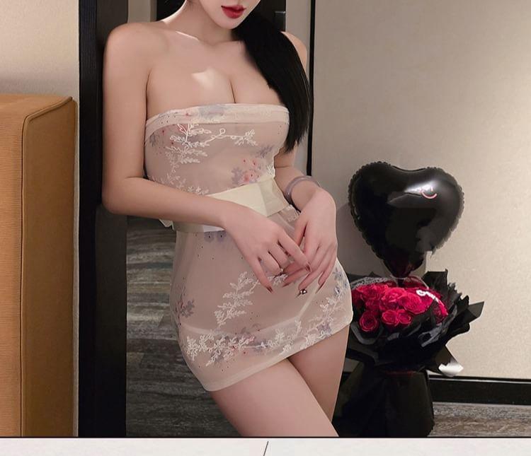 Strapless Floral Print Mini Lingerie Dress Product Image
