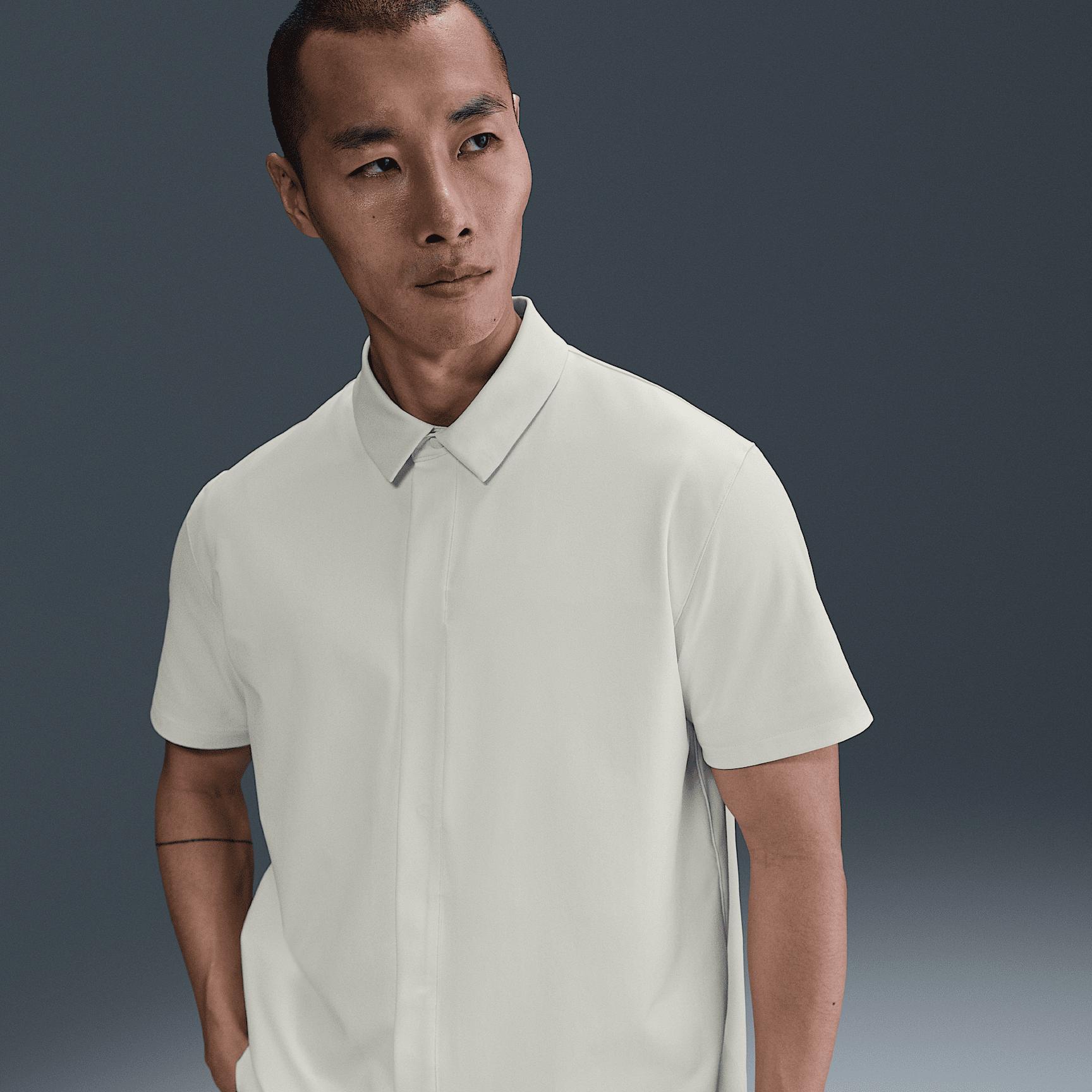 Nike Mens 24.7 PerfectStretch Dri-FIT Short-Sleeve Snap-Down Top | HQ6958-133 Product Image