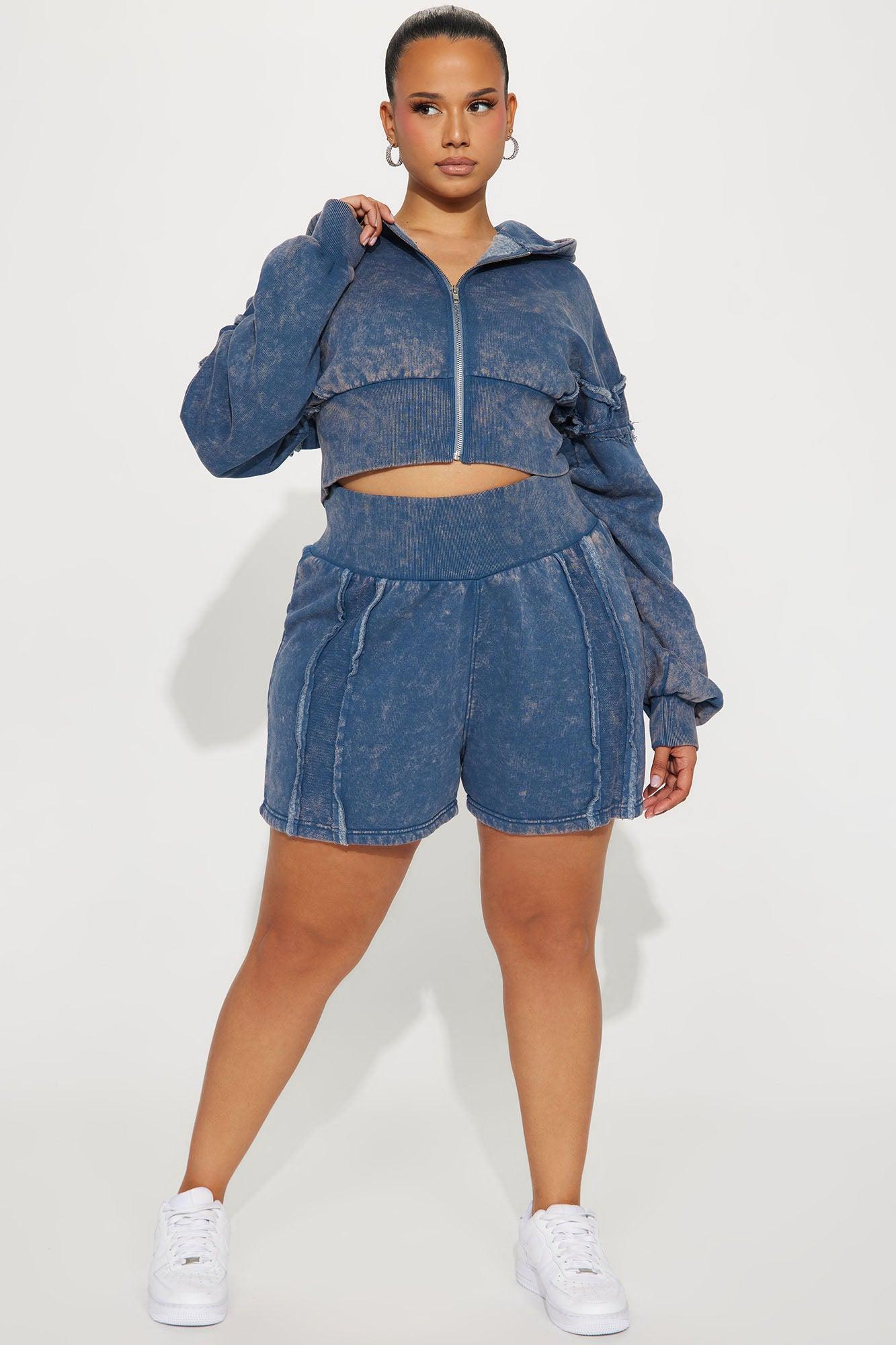 Kamaya Washed Fleece Short - Slate Blue Product Image