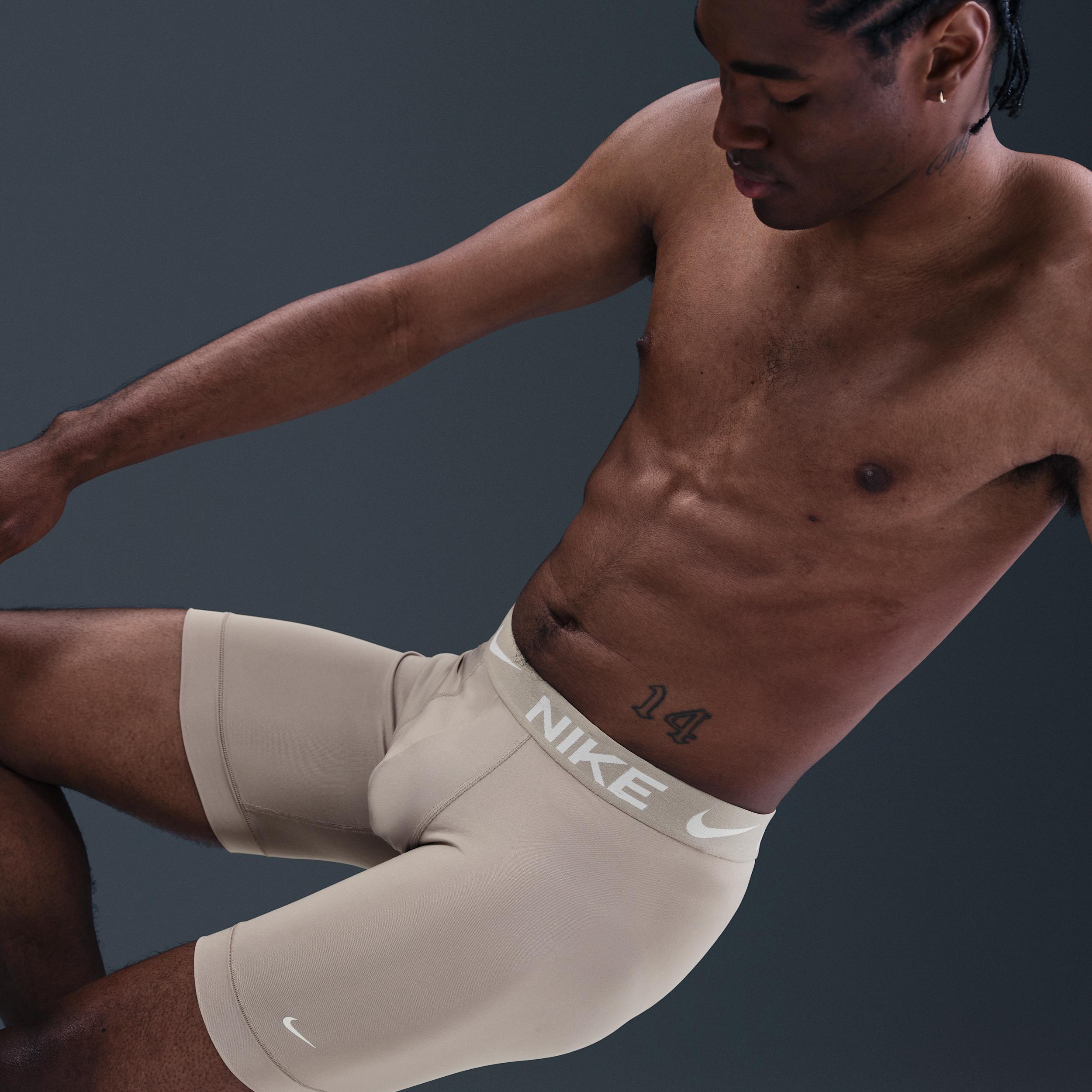 Nike Mens Dri-FIT Essential Micro Long Boxer Briefs (3-Pack) | KE1158-032 Product Image