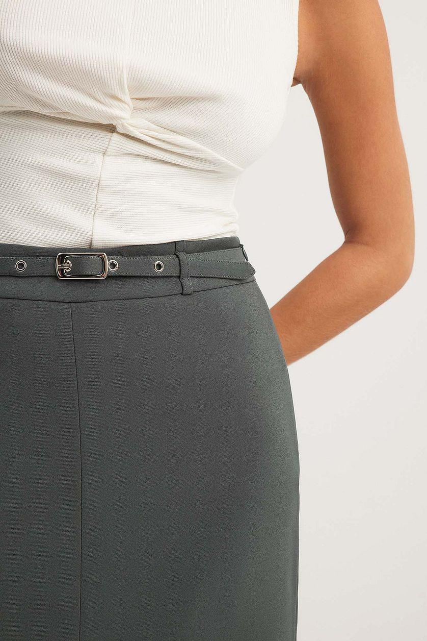 Belted Detail Midi Skirt Product Image