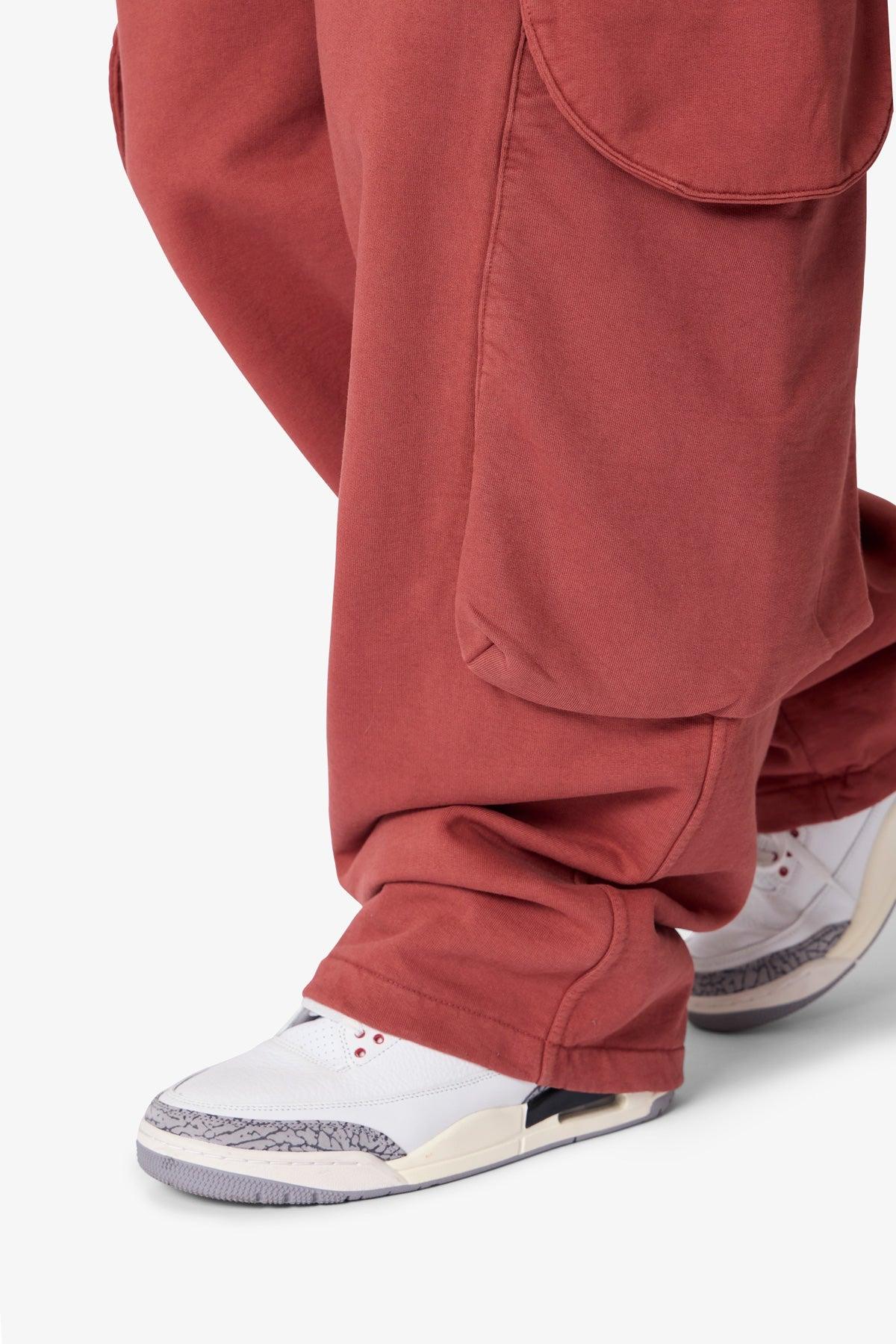 Side Cargo Pocket Sweatpants - Rust Product Image