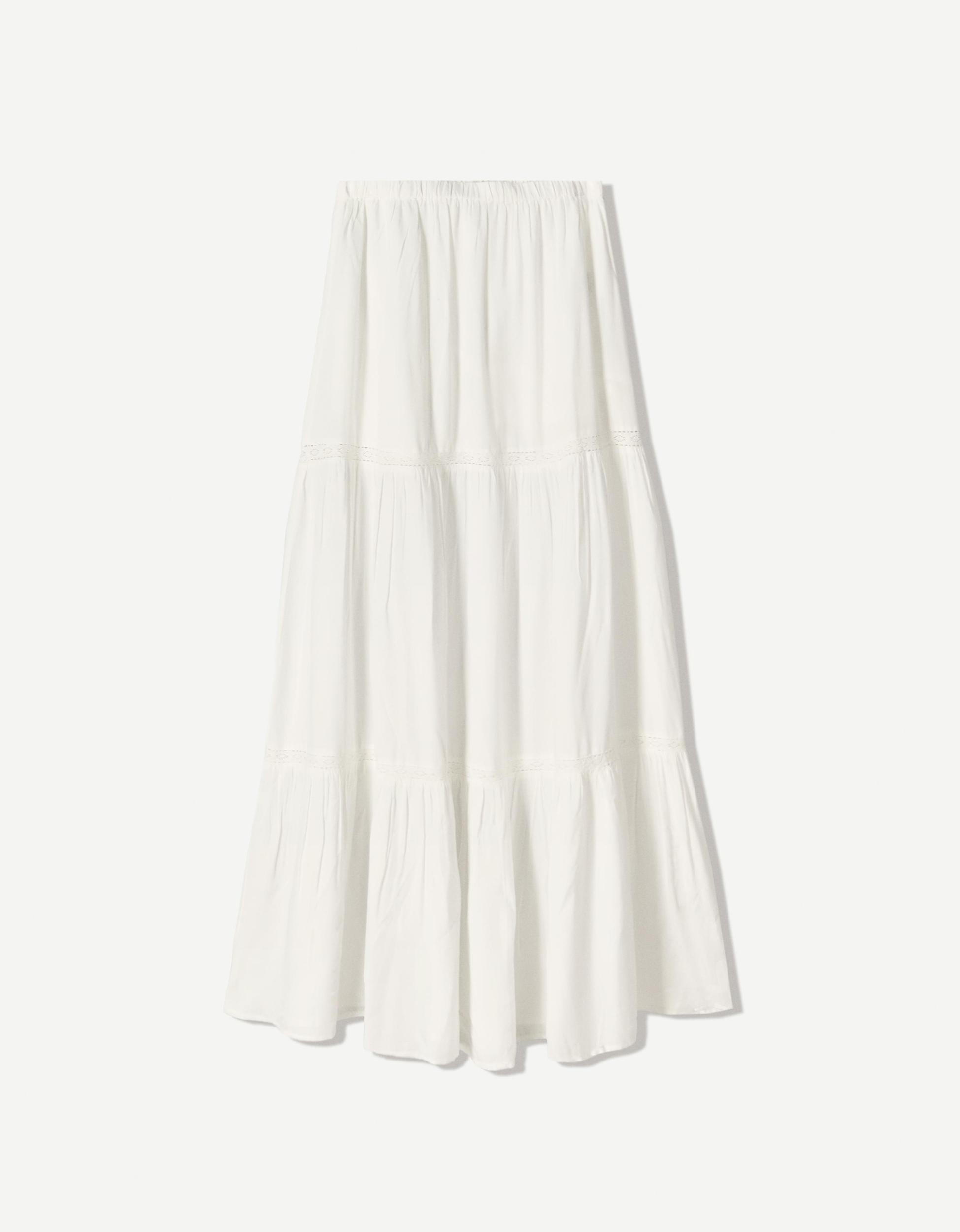 Midi skirt with lace trims Product Image