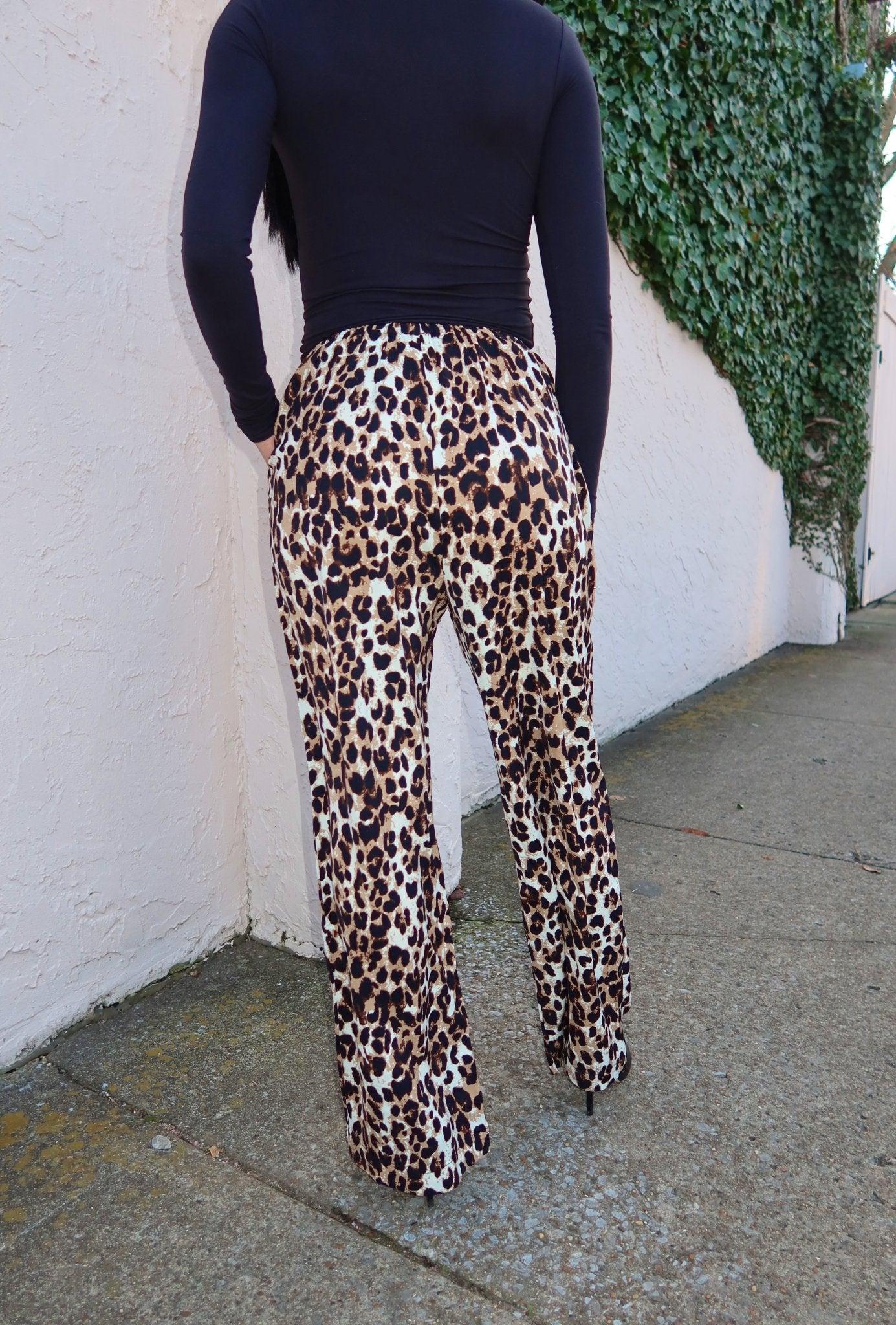 Brown Leopard Print Wide Leg Pants - FINAL SALE Product Image