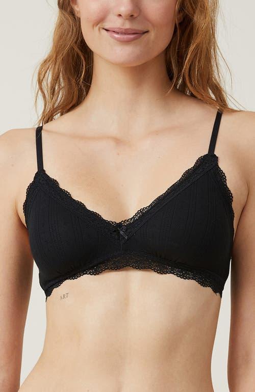 COTTON ON BODY Women's Organic Cotton Lace Triangle Padded Bralette Product Image