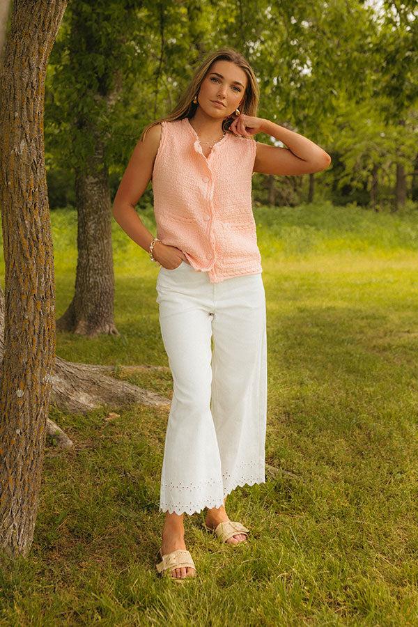 Pier Cafe Cutie Knit Top in Peach Product Image