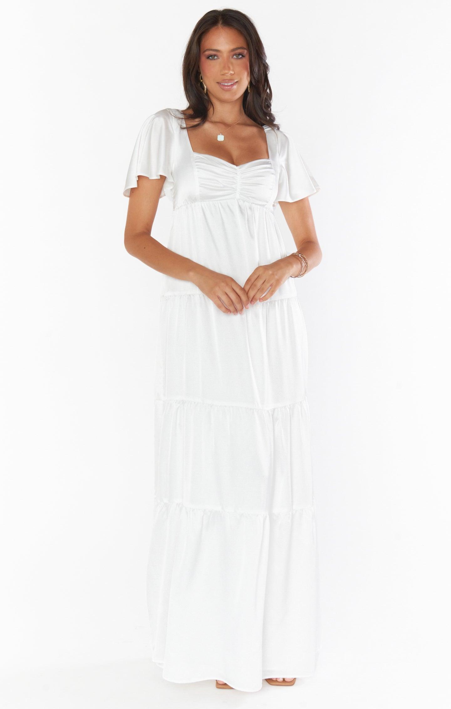 Nicole Maxi Dress ~ Ivory Luxe Satin Product Image