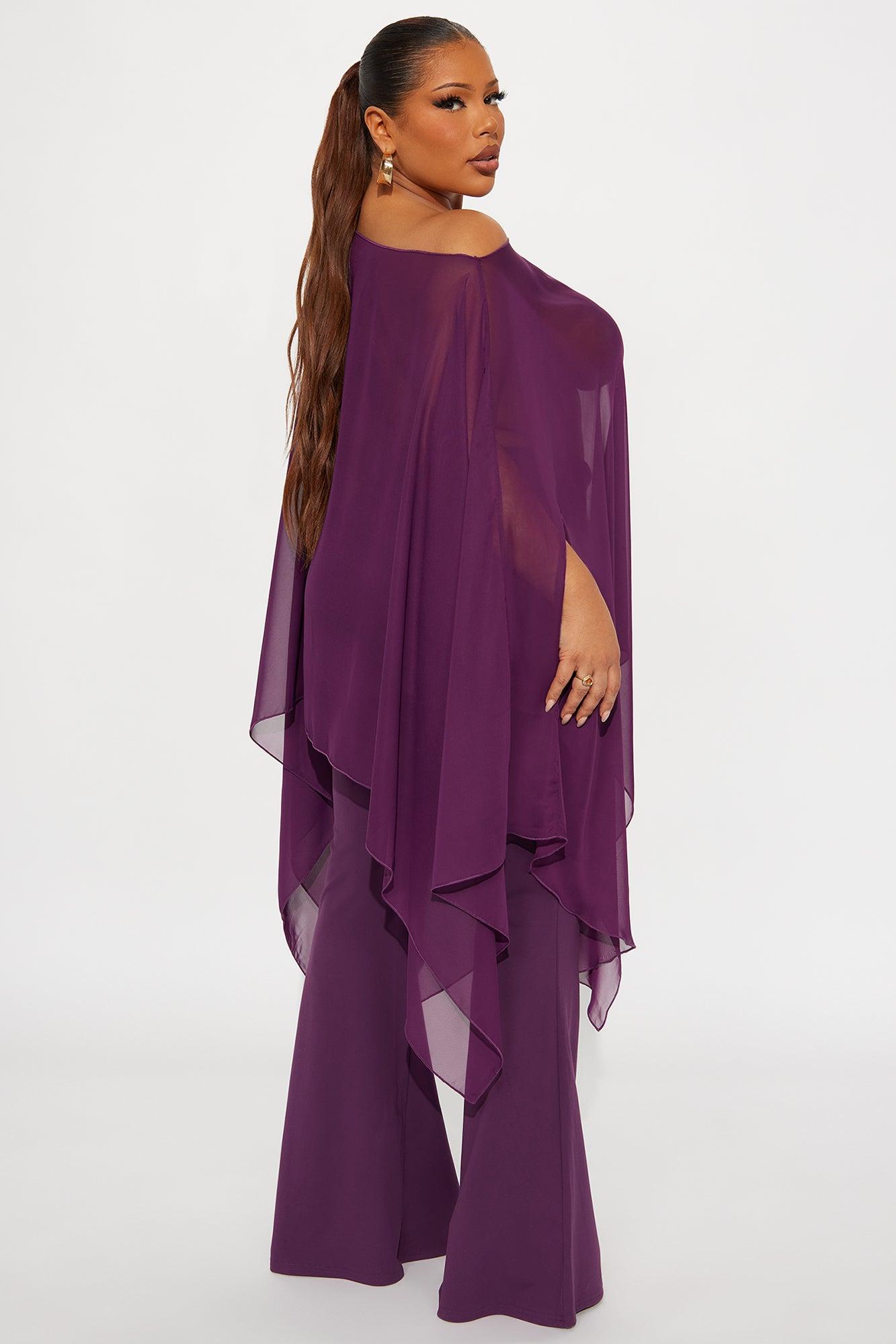 Get In Line Long Chiffon Kimono Top - Plum Female Product Image