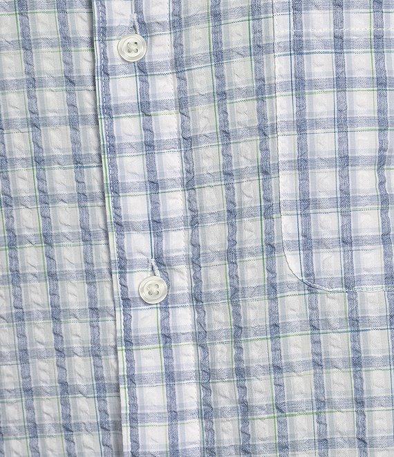 Roundtree & Yorke Short Sleeve Spacedye Seersucker Sport Shirt Product Image