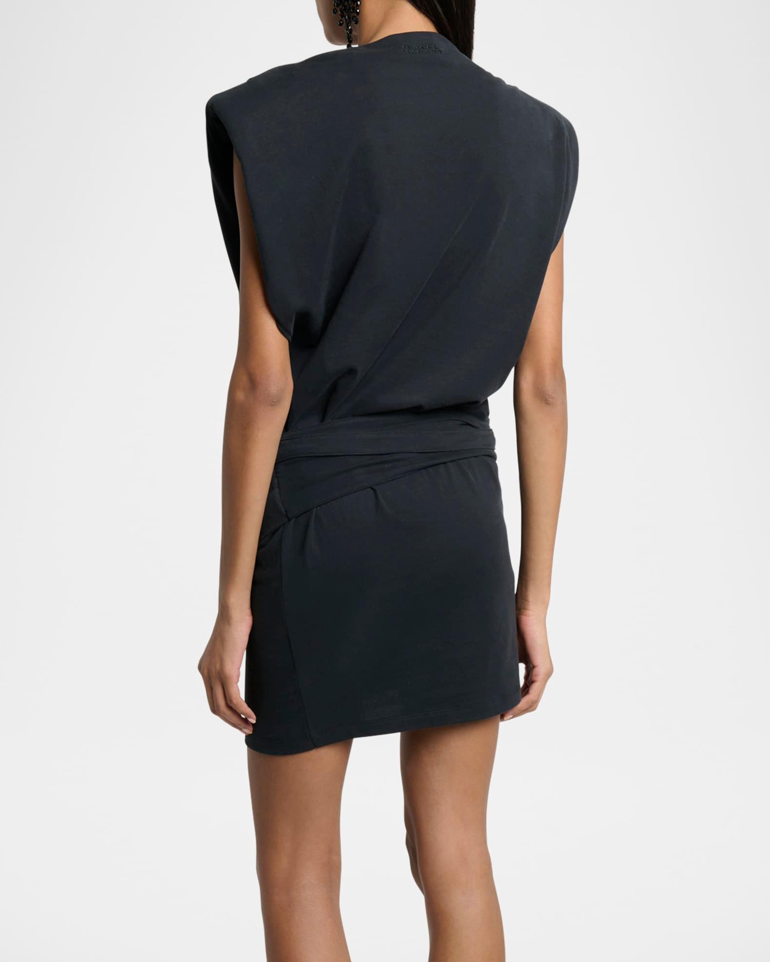 Marielle Strong-Shoulder Wrap Mini Dress Product Image