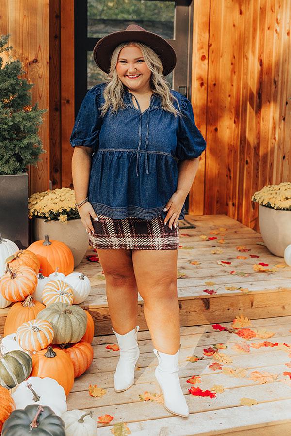 Sweet Darling Denim Babydoll Top Curves Product Image