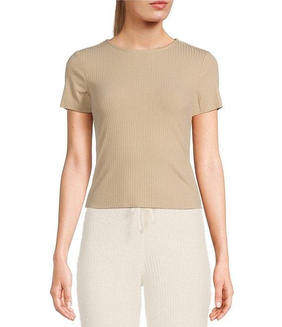 GB Short Sleeve Ribbed Knit Coordinating T-Shirt Product Image