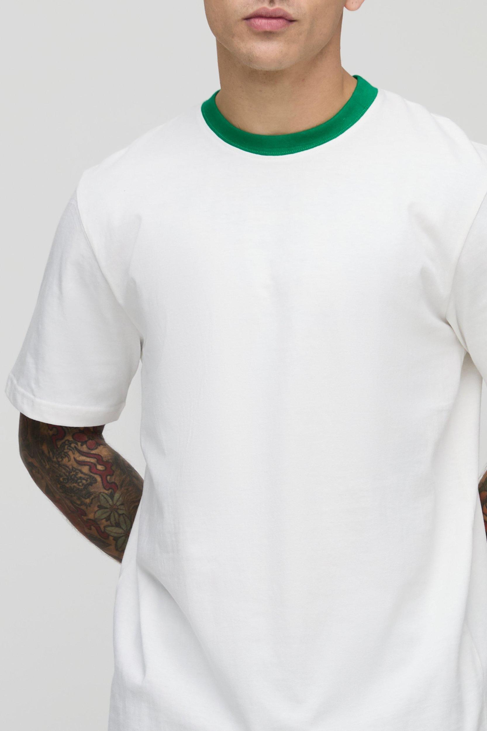 Regular Fit Ringer Crew Neck T-Shirt | boohooMAN USA Product Image
