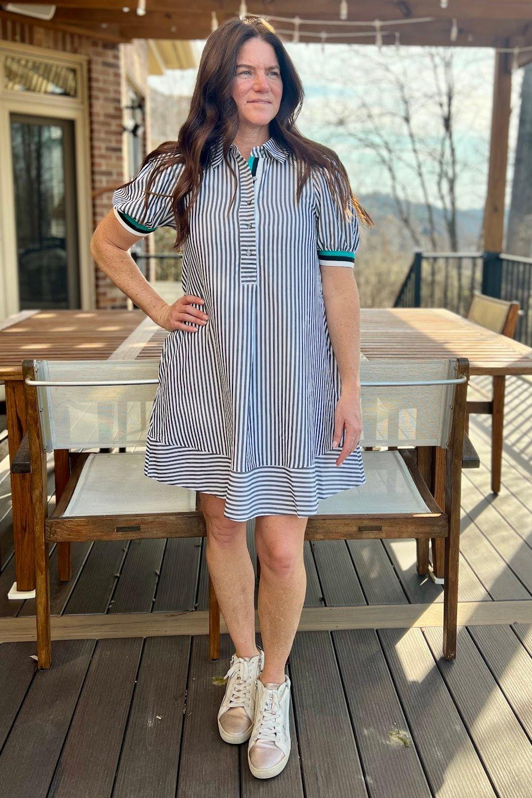 Contrast Striped Dress Product Image