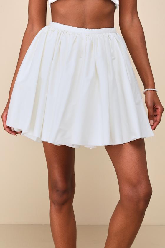 Cha Cha Ivory Layered Raw Hem Wrap Mini Skirt Product Image