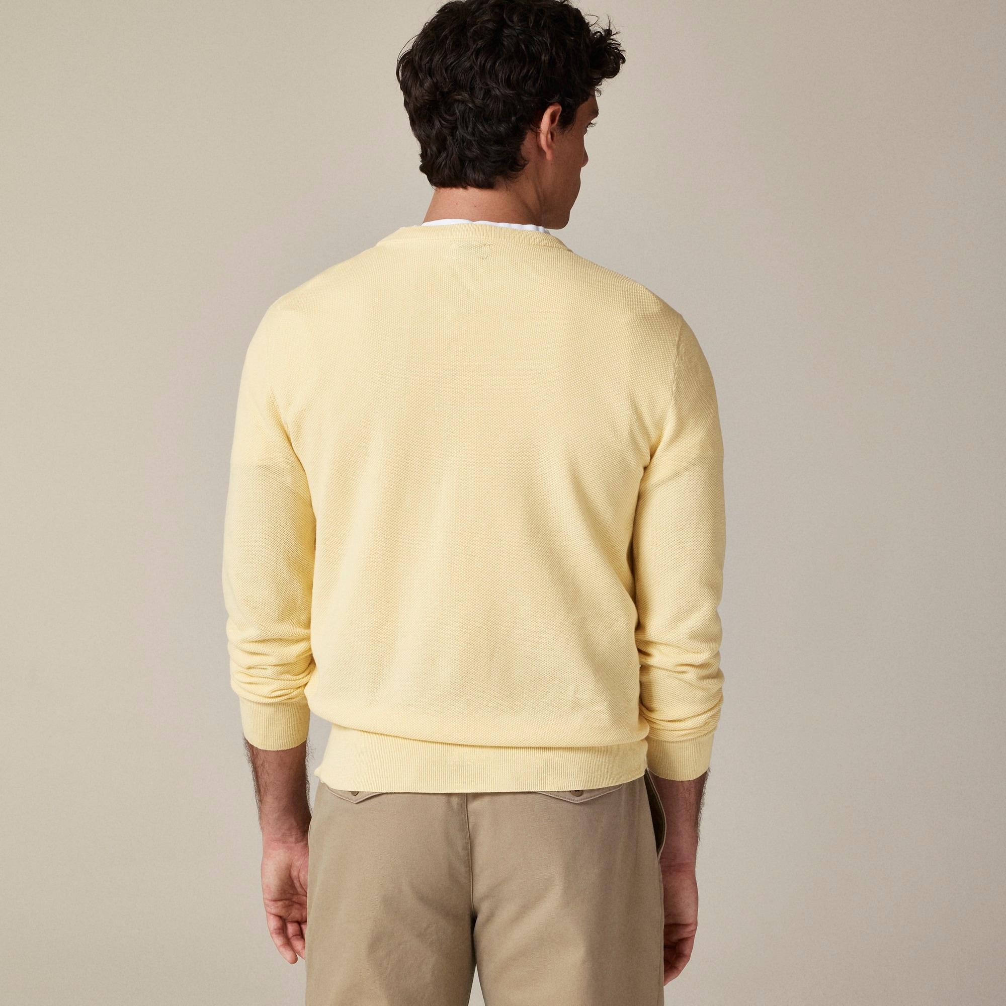 Cotton piqué-stitch crewneck sweater Product Image