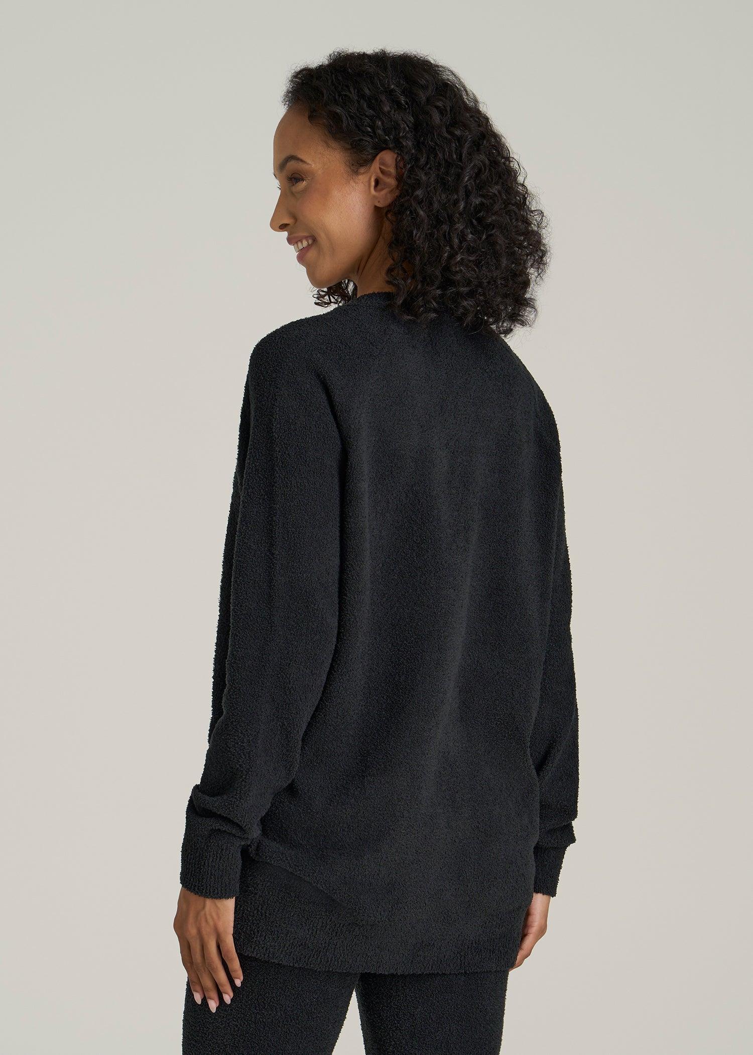 Chenille Cardigan for Tall Women in Black Female Product Image
