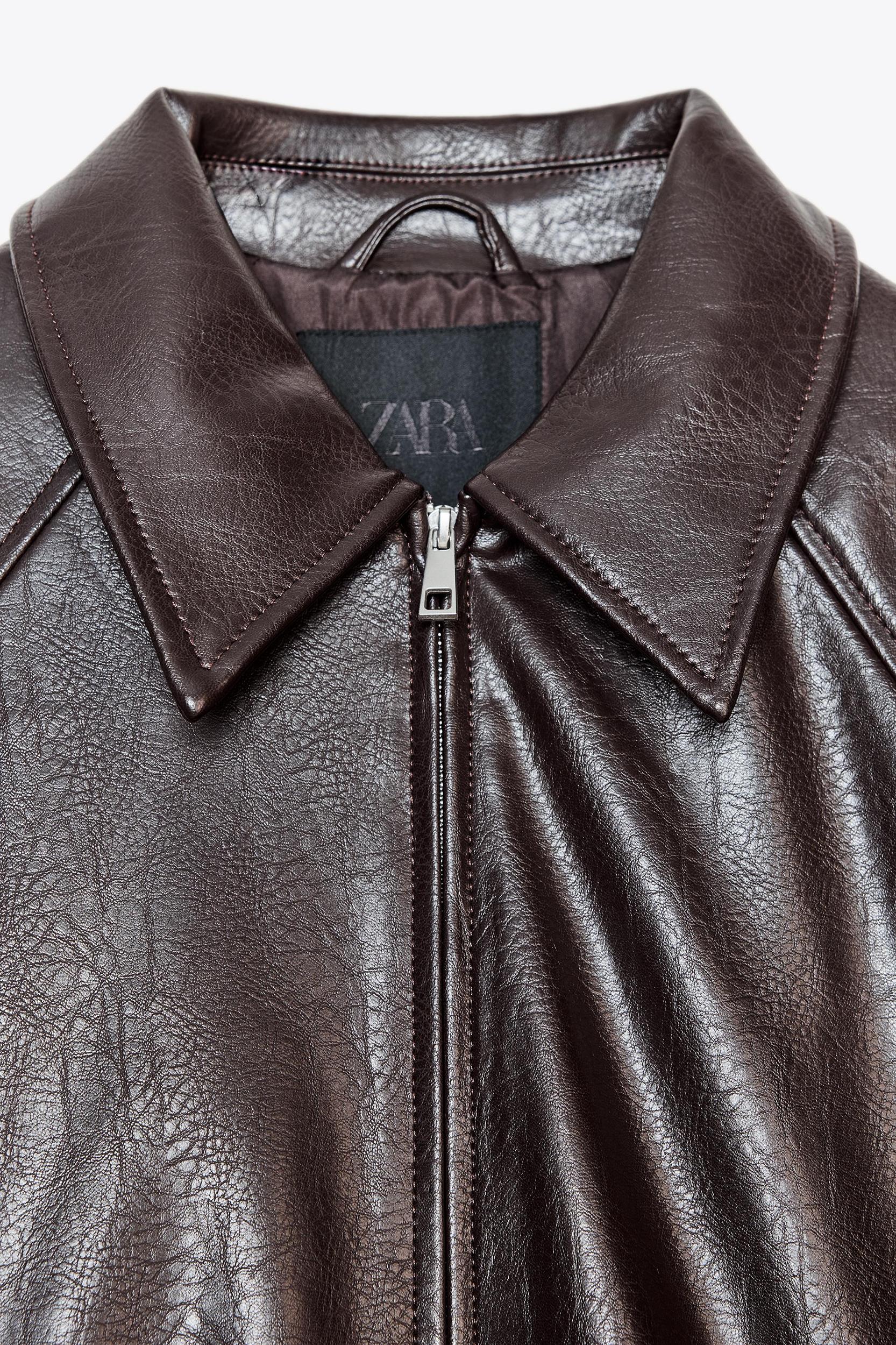 FAUX LEATHER BOMBER JACKET Product Image