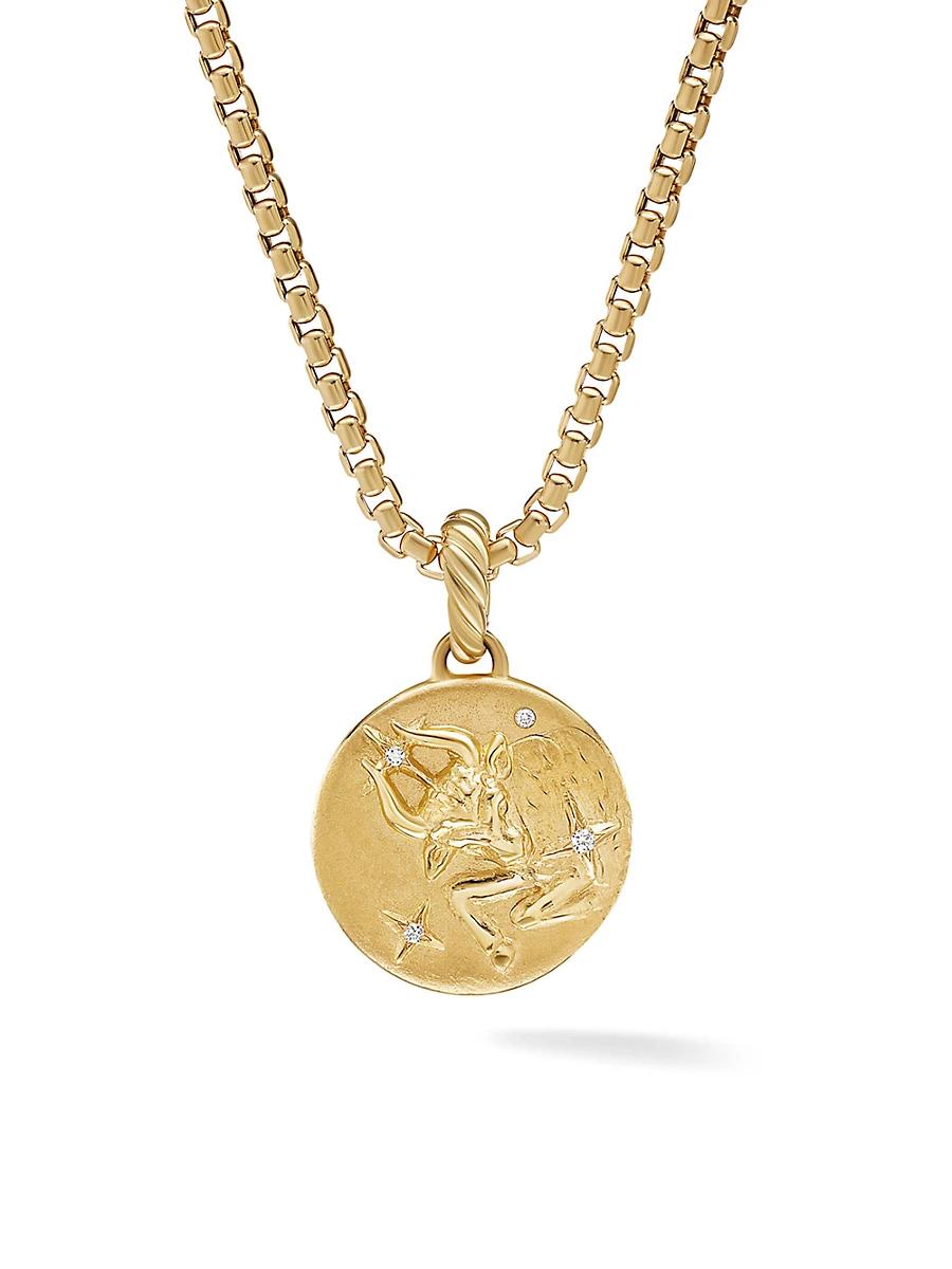 Womens Zodiac Amulet in 18K Yellow Gold with Diamonds Product Image