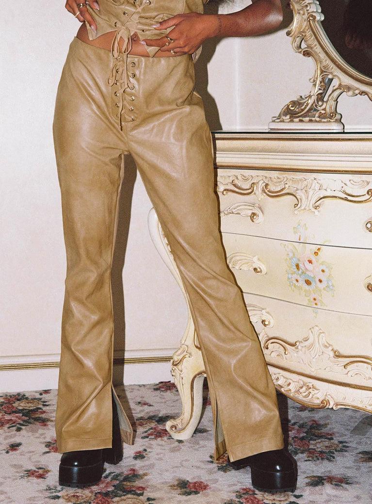 Stagecoach Lace Up Pants Brown Product Image