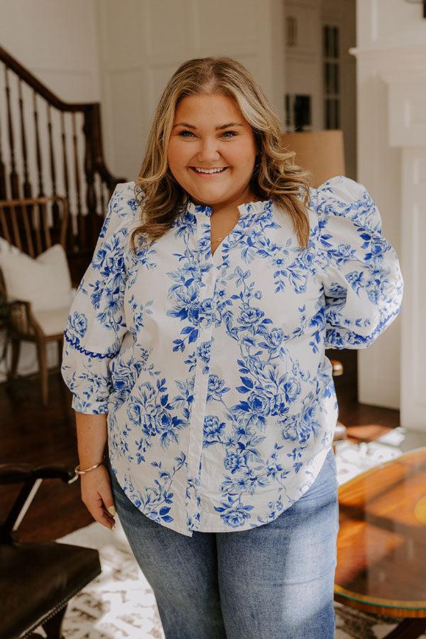 Santorini Bliss Floral Top Curves Product Image