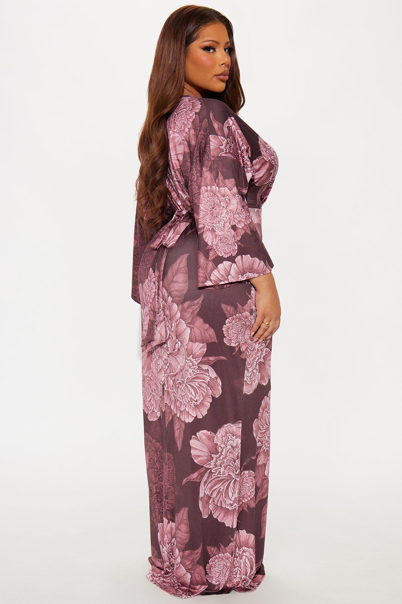 Maisie Floral Maxi Dress - Mauve/combo Female Product Image