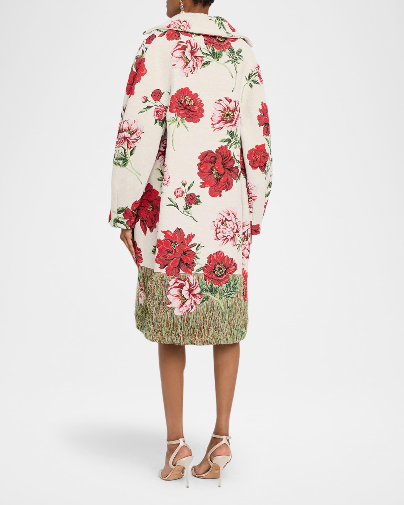 Oversized Peony Jacquard Coat Product Image