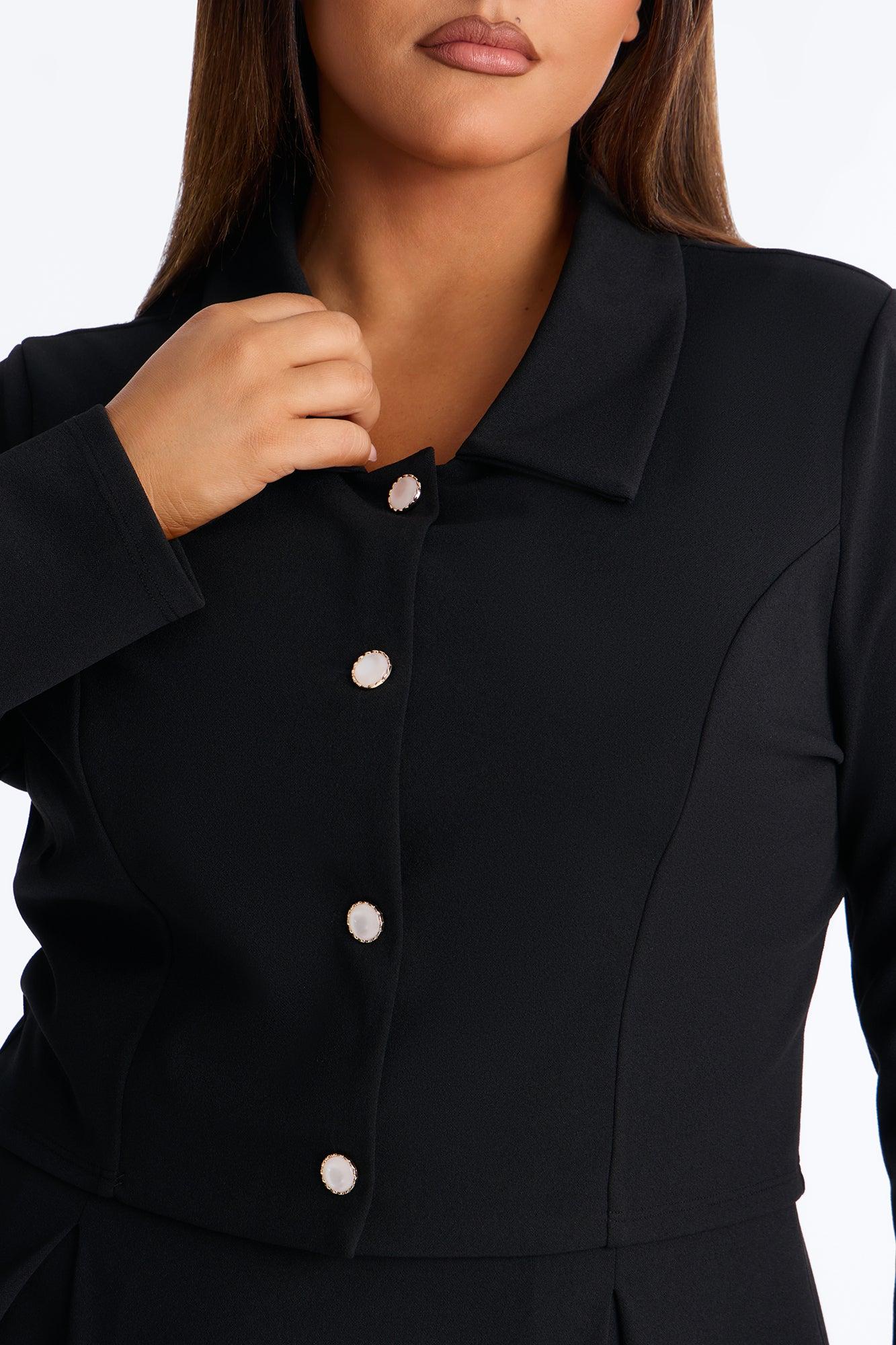 Janae Pleated Midi Dress 2 Piece Set - Black Female Product Image