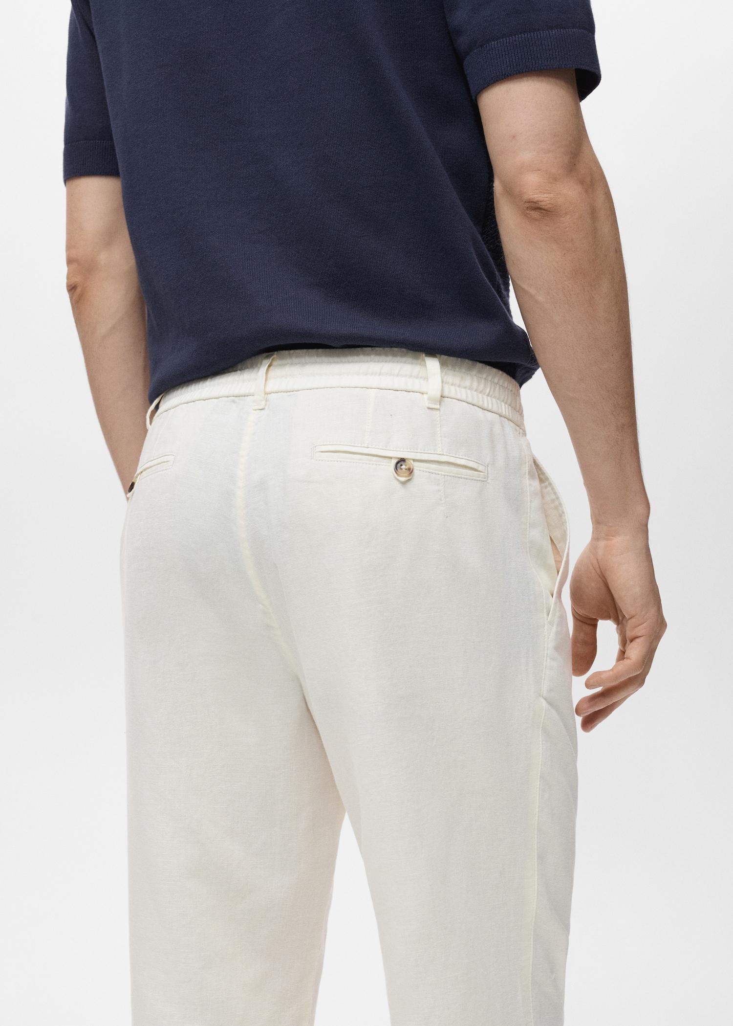 Slim-fit pants with drawstring - Men | MANGO USA Product Image