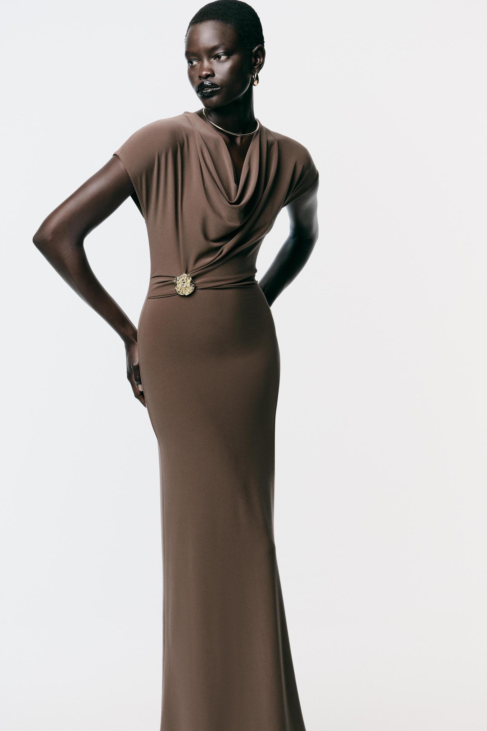 DRAPED DRESS WITH HARDWARE Product Image