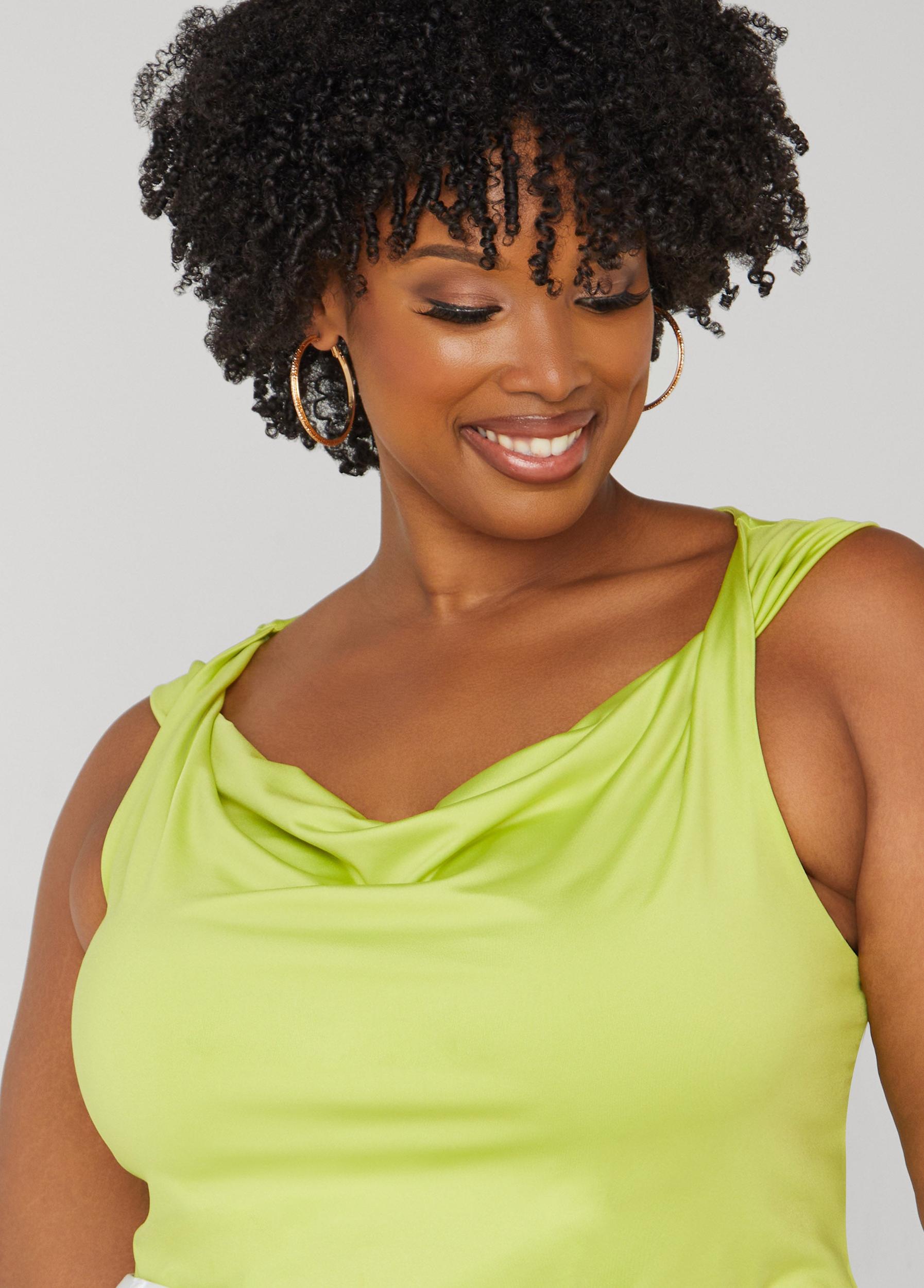 Plus Size Twisted Cowl Neck Top Ashley Stewart Product Image