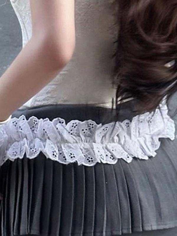 Lace Straps Mini Skirt Product Image