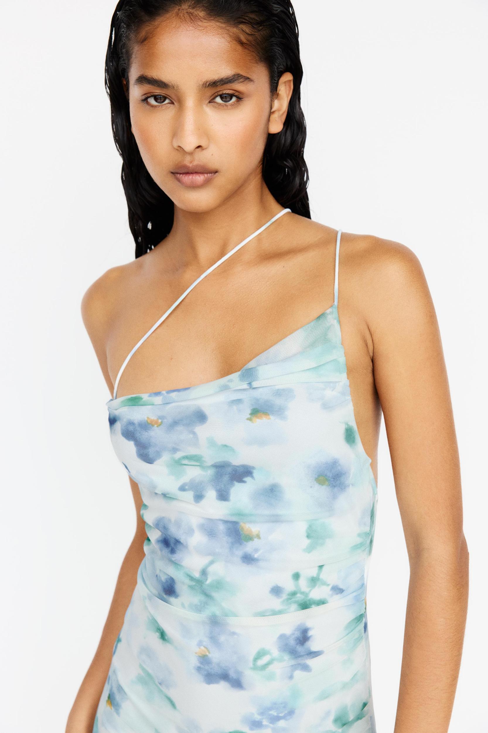 Blue floral midi dress Product Image