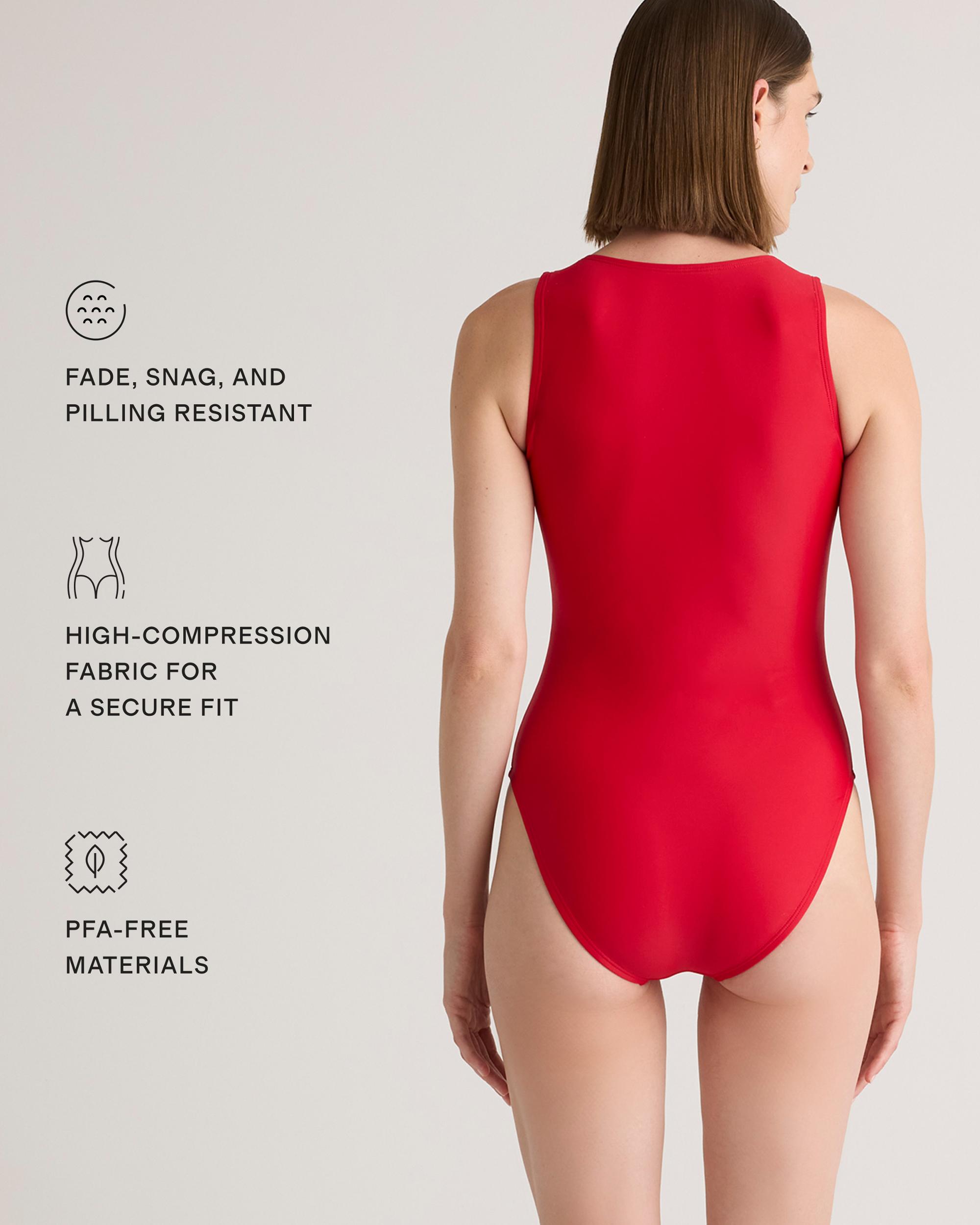 Quince | Women's Italian Zip-Front One-Piece Swimsuit Size XS, 78% Recycled Polyamide, 22% Spandex Product Image